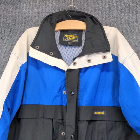 OshKosh B'gosh Men's Full Zip Snap Windbreaker Jacket Multi Medium Vintage - Picture 3 of 14